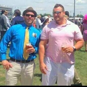 Pink mossimo white striped Polo size XXL